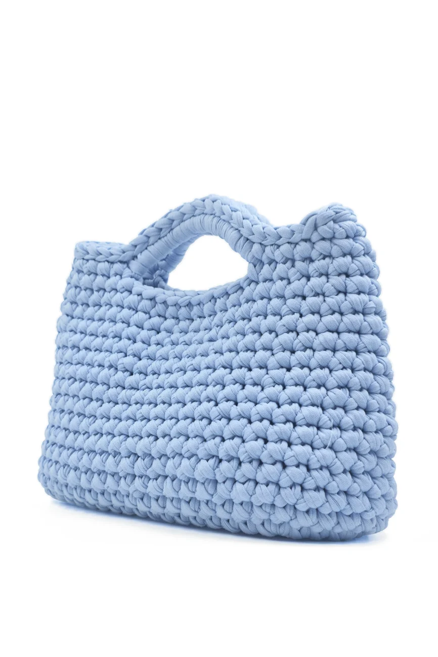 Jolie - Borsa a bauletto media con manici integrati in fettuccia realizzata a mano