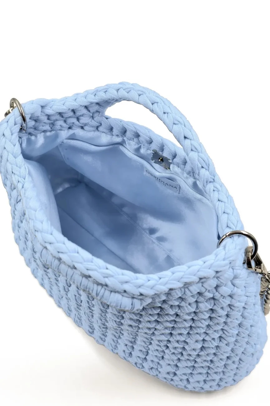 Jolie - Borsa a bauletto media con manici integrati in fettuccia realizzata a mano