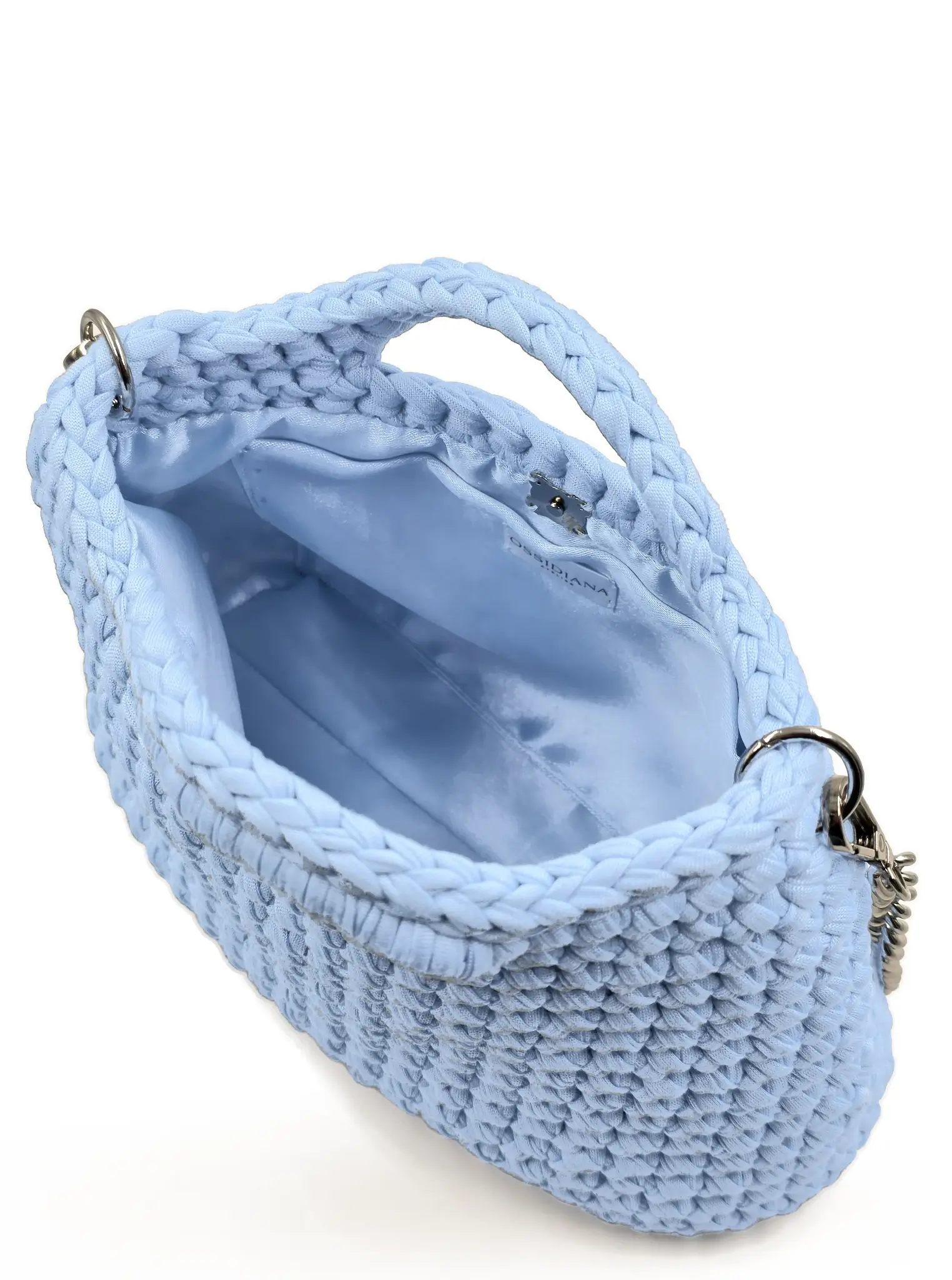 Jolie - Borsa a bauletto media con manici integrati in fettuccia realizzata a mano
