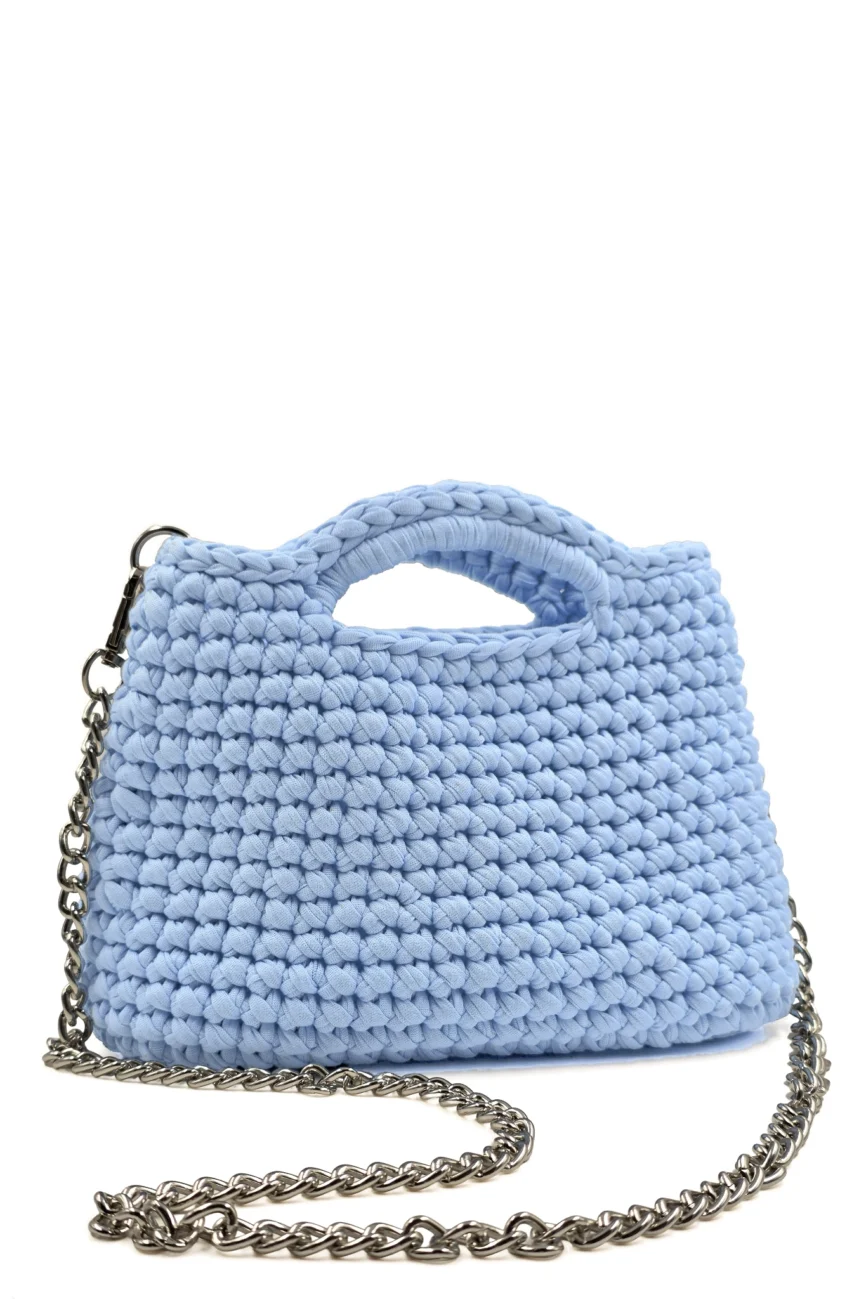 Jolie - Borsa a bauletto media con manici integrati in fettuccia realizzata a mano