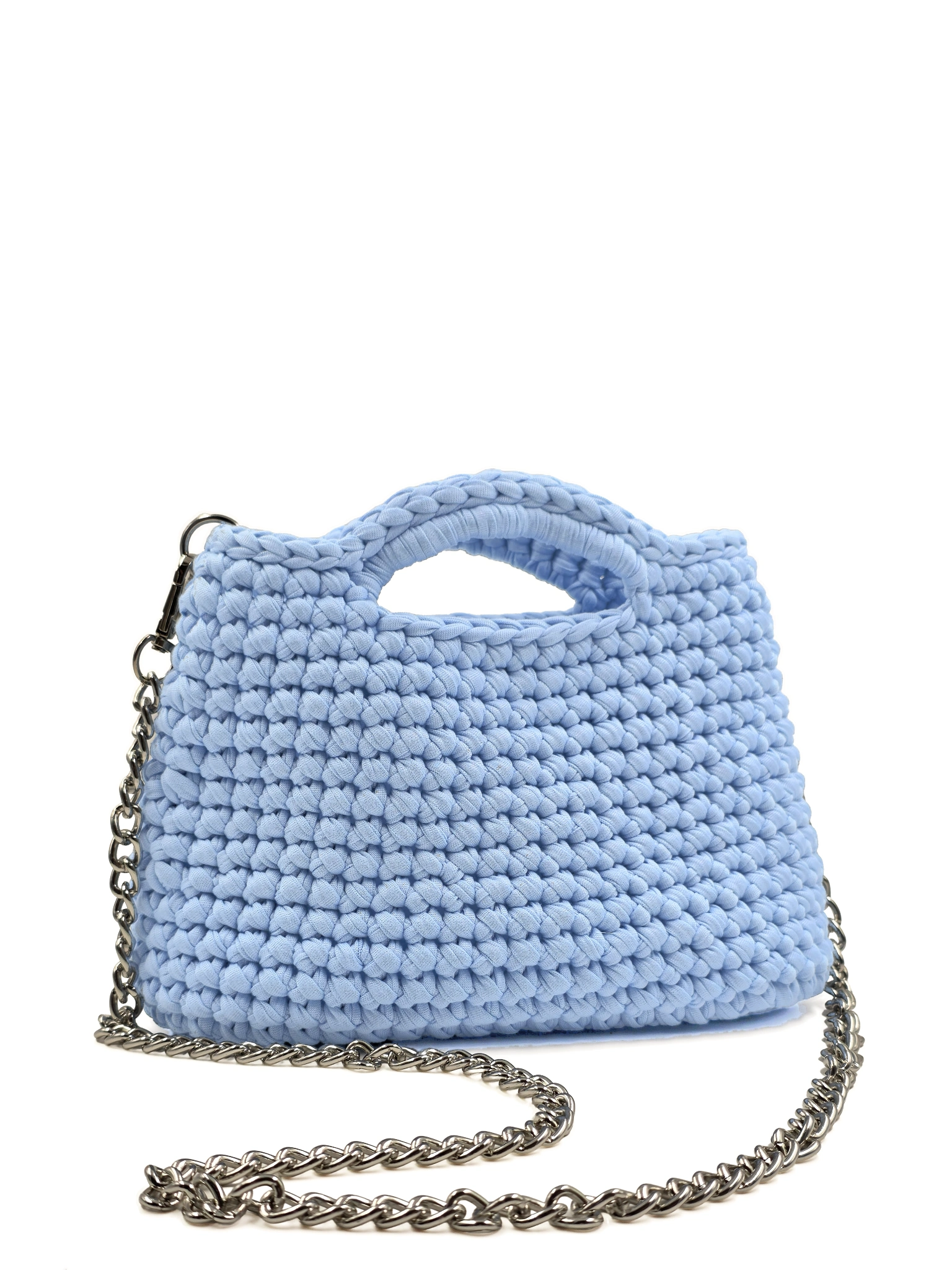 Jolie - Borsa a bauletto media con manici integrati in fettuccia realizzata a mano