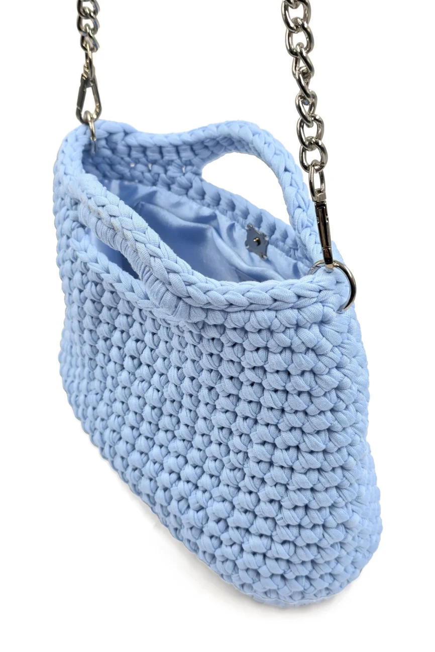 Jolie - Borsa a bauletto media con manici integrati in fettuccia realizzata a mano