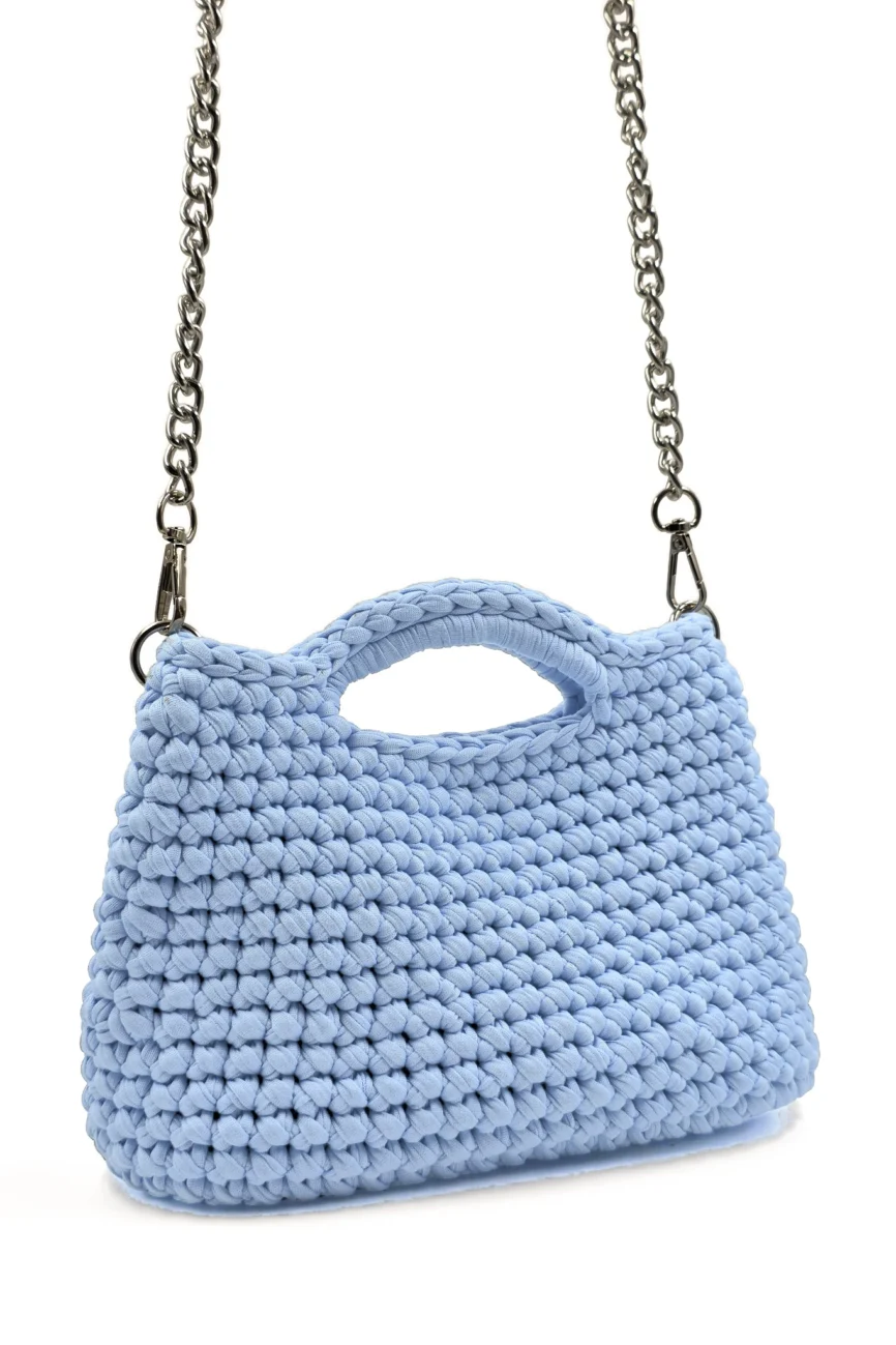 Jolie - Borsa a bauletto media con manici integrati in fettuccia realizzata a mano
