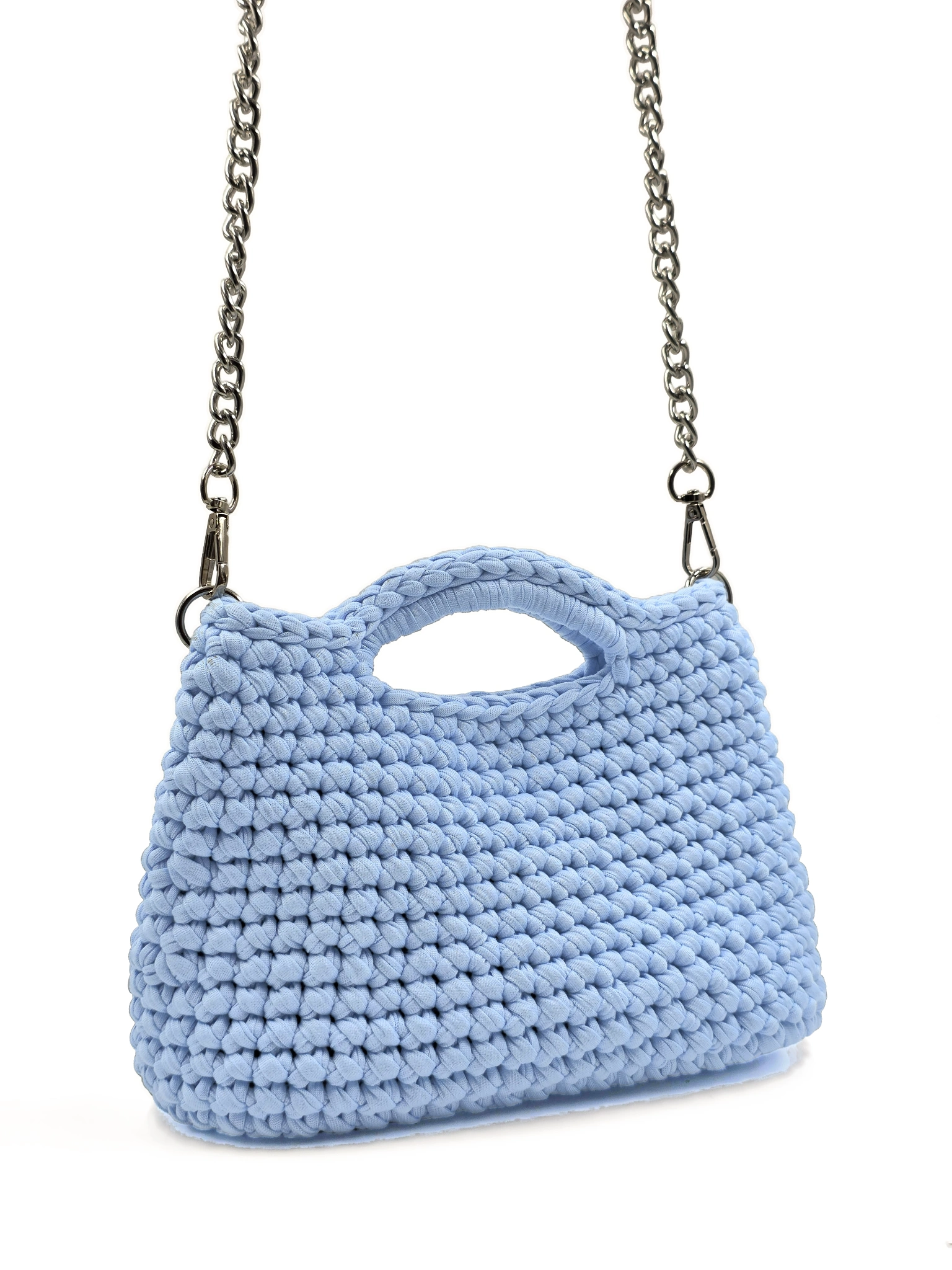 Jolie - Borsa a bauletto media con manici integrati in fettuccia realizzata a mano