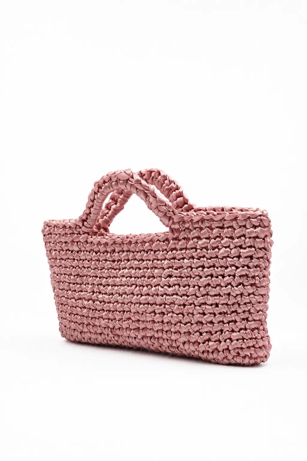 Quarzo - Pochette con manici integrati in raso realizzata a mano - immagine 3