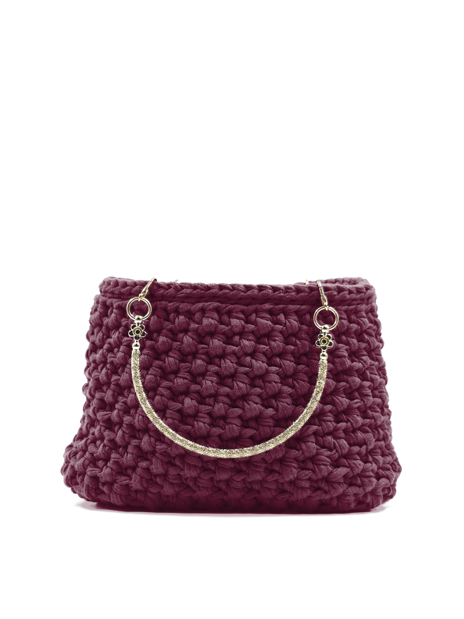 Bijou - Borsa a bauletto con manici gioiello in fettuccia realizzata a mano