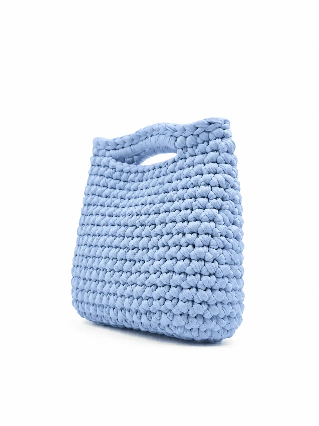 Bon Bon - Borsa a bauletto con manici integrati in fettuccia realizzata a mano - immagine 3