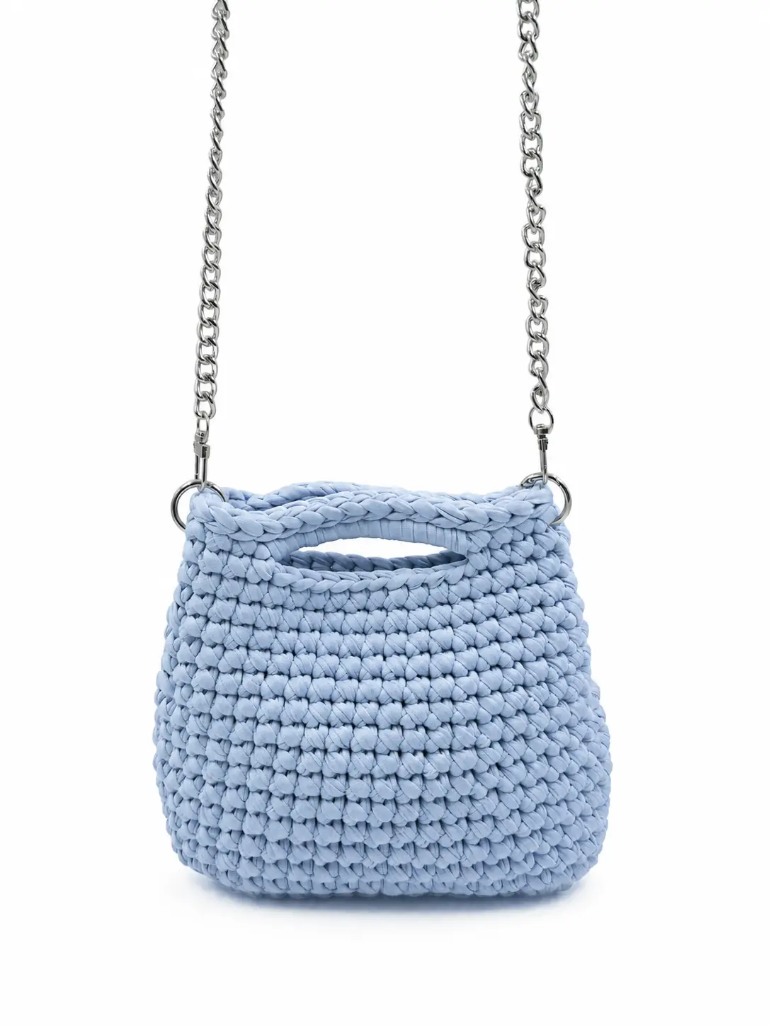 Bon Bon - Borsa a bauletto con manici integrati in fettuccia realizzata a mano - immagine 7