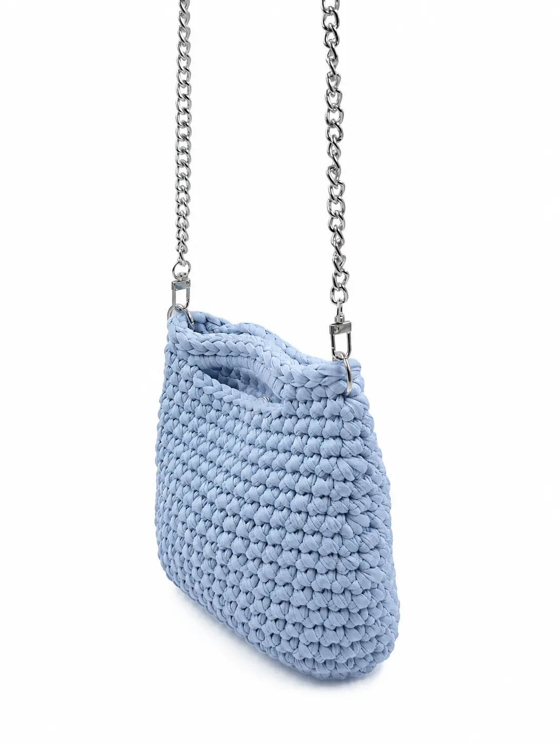 Bon Bon - Borsa a bauletto con manici integrati in fettuccia realizzata a mano - immagine 6