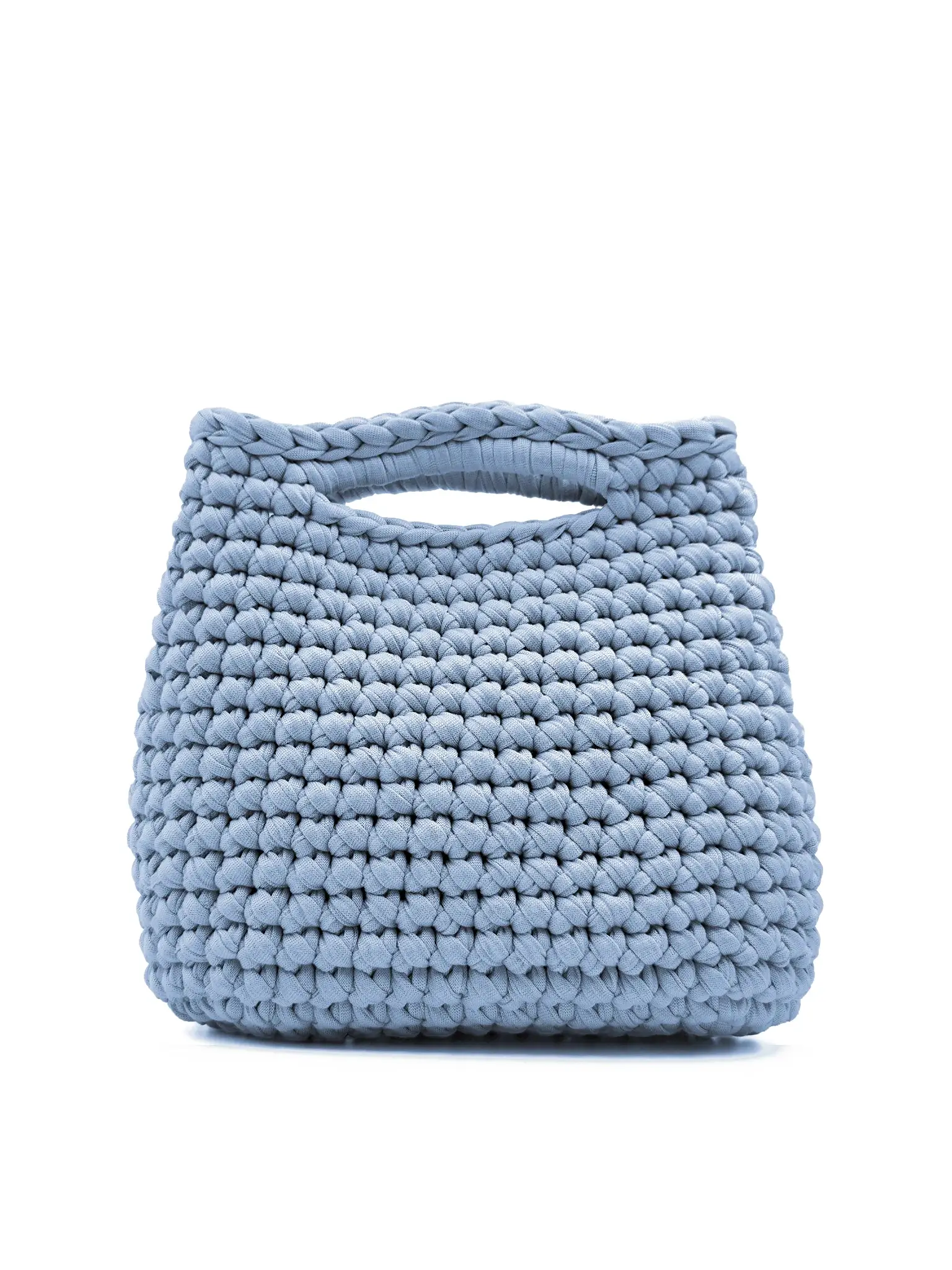 Bon Bon - Borsa a bauletto con manici integrati in fettuccia realizzata a mano