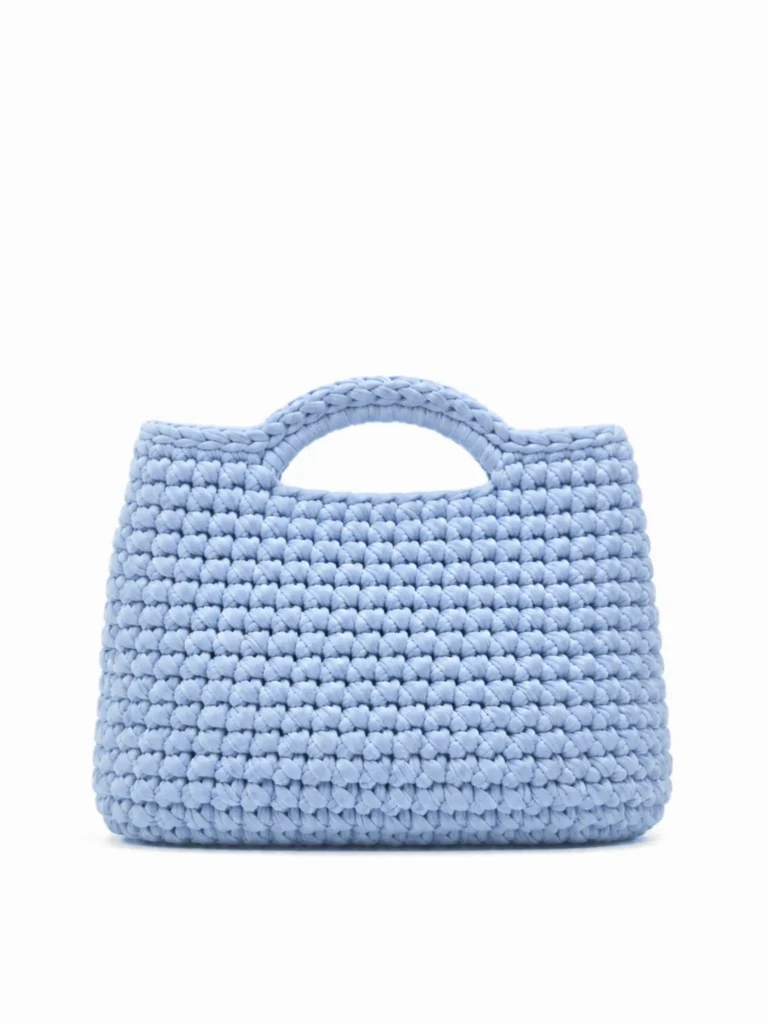 Jolie - Borsa a bauletto media con manici integrati in fettuccia realizzata a mano