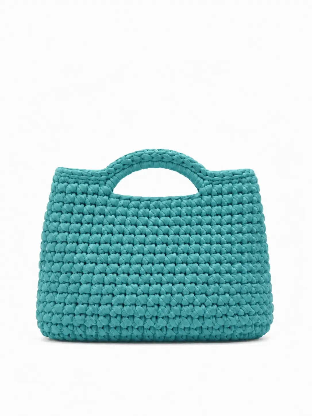Jolie - Borsa a bauletto media con manici integrati in fettuccia realizzata a mano