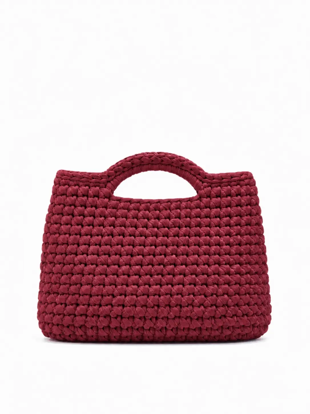 Jolie - Borsa a bauletto media con manici integrati in fettuccia realizzata a mano