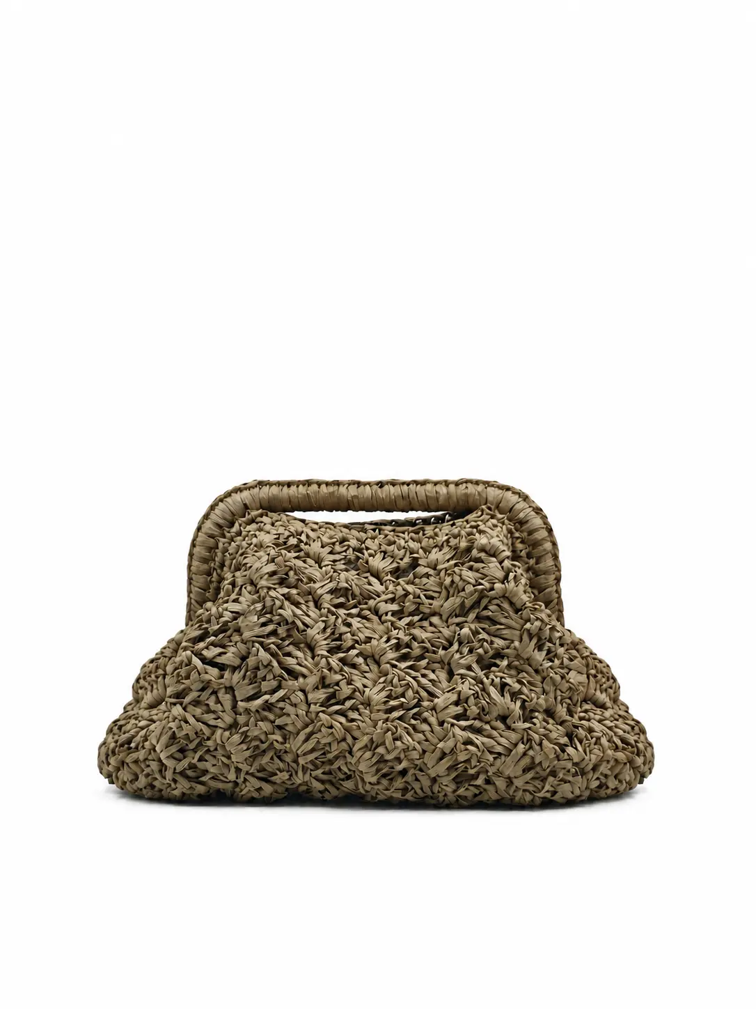Duna - Borsa clutch grande in rafia naturale realizzata a mano