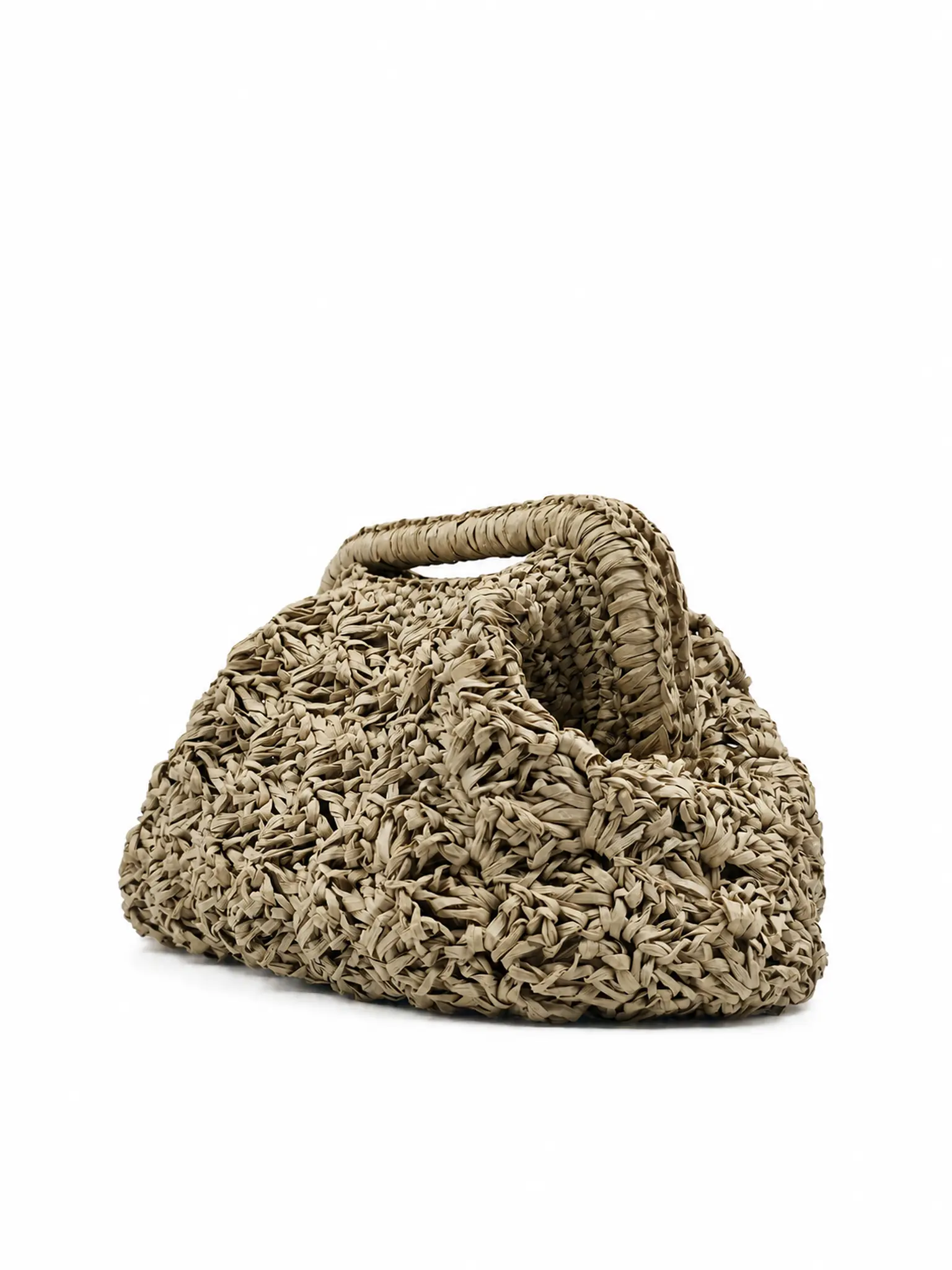 Duna - Borsa clutch grande in rafia naturale realizzata a mano