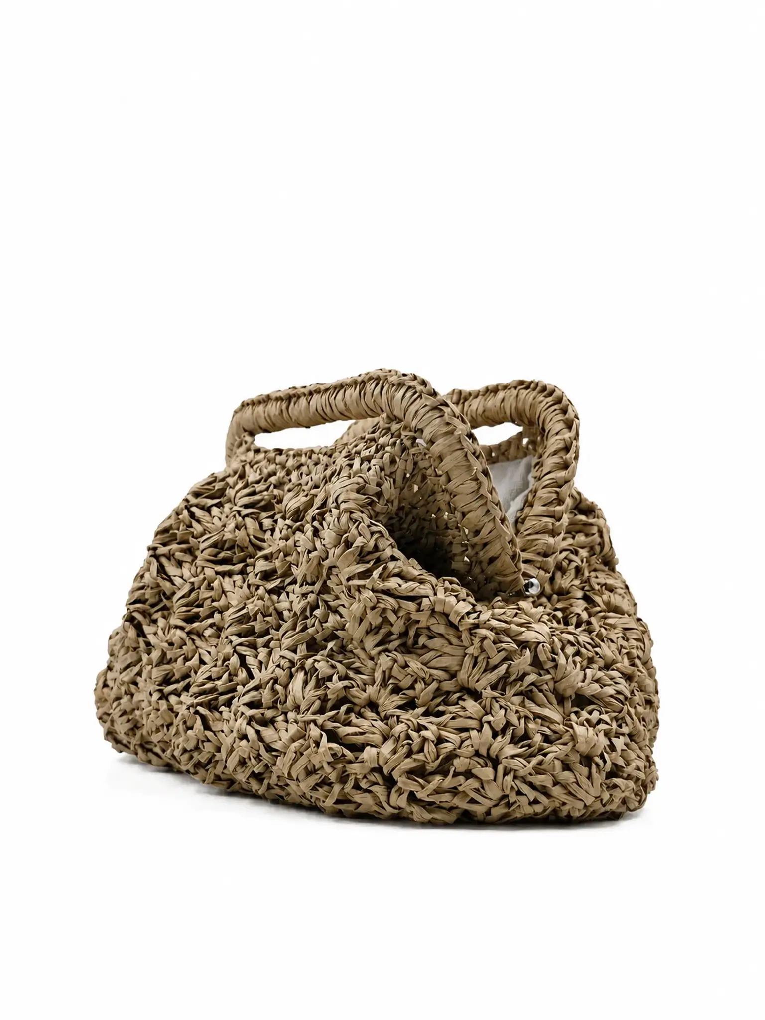 Duna - Borsa clutch grande in rafia naturale realizzata a mano