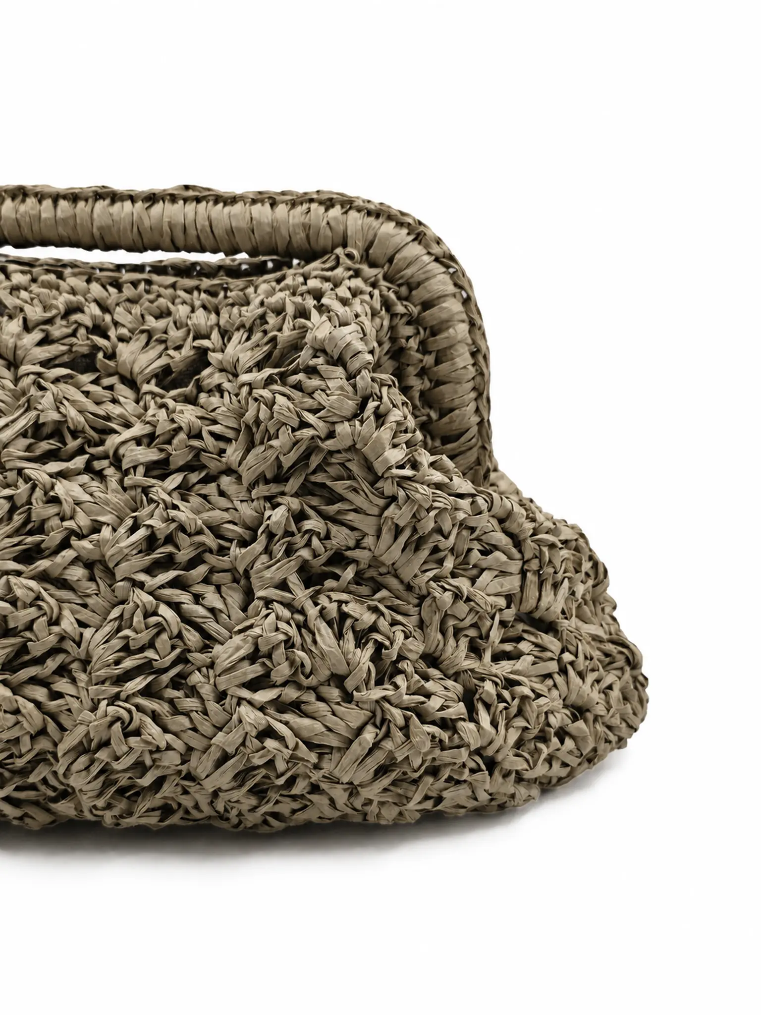 Duna - Borsa clutch grande in rafia naturale realizzata a mano