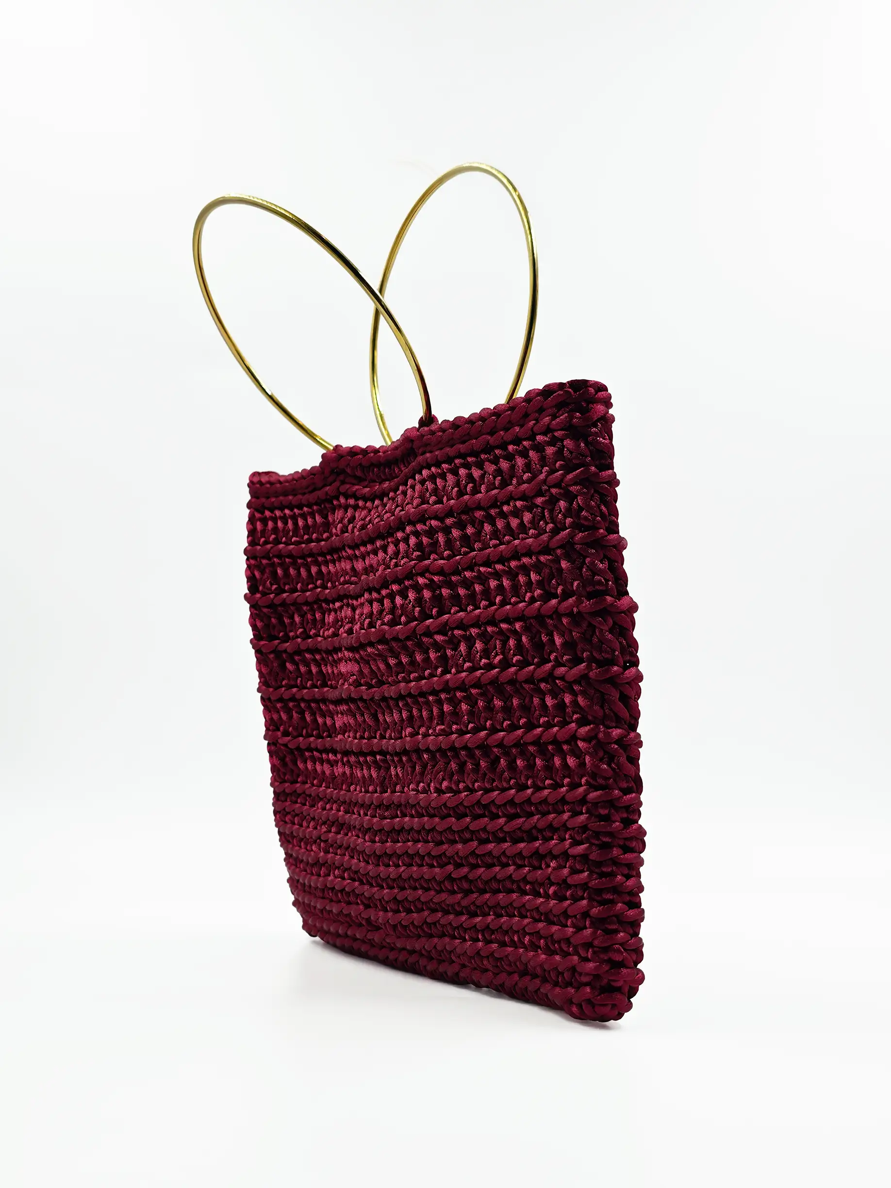 Essenza - Borsa mini bag con manici gioiello in coda di topo realizzata a mano