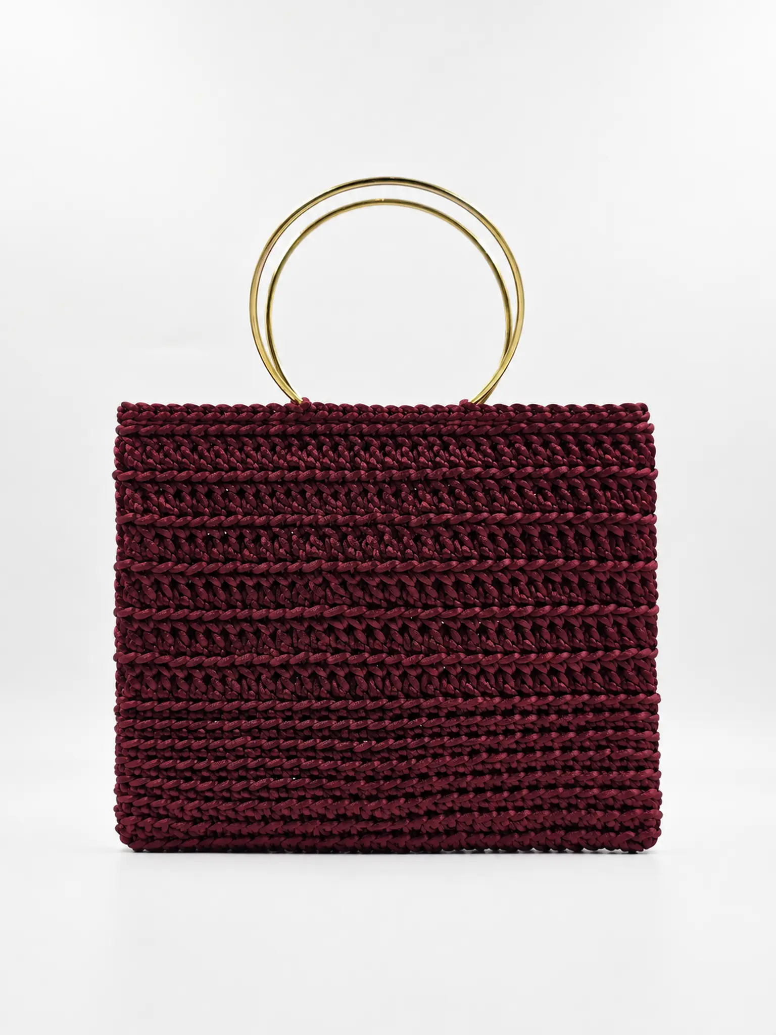Essenza - Borsa mini bag con manici gioiello in coda di topo realizzata a mano