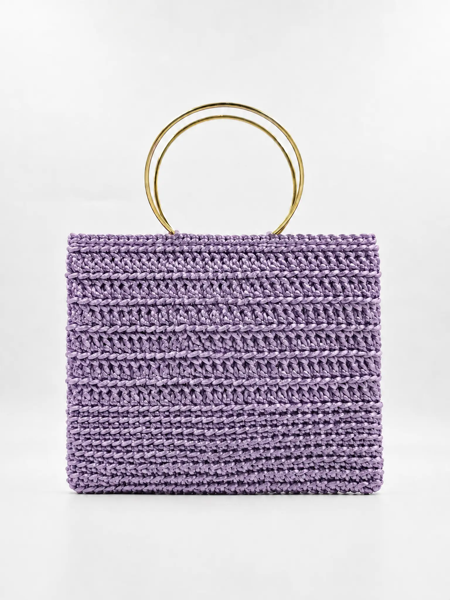 Essenza - Borsa mini bag con manici gioiello in coda di topo realizzata a mano
