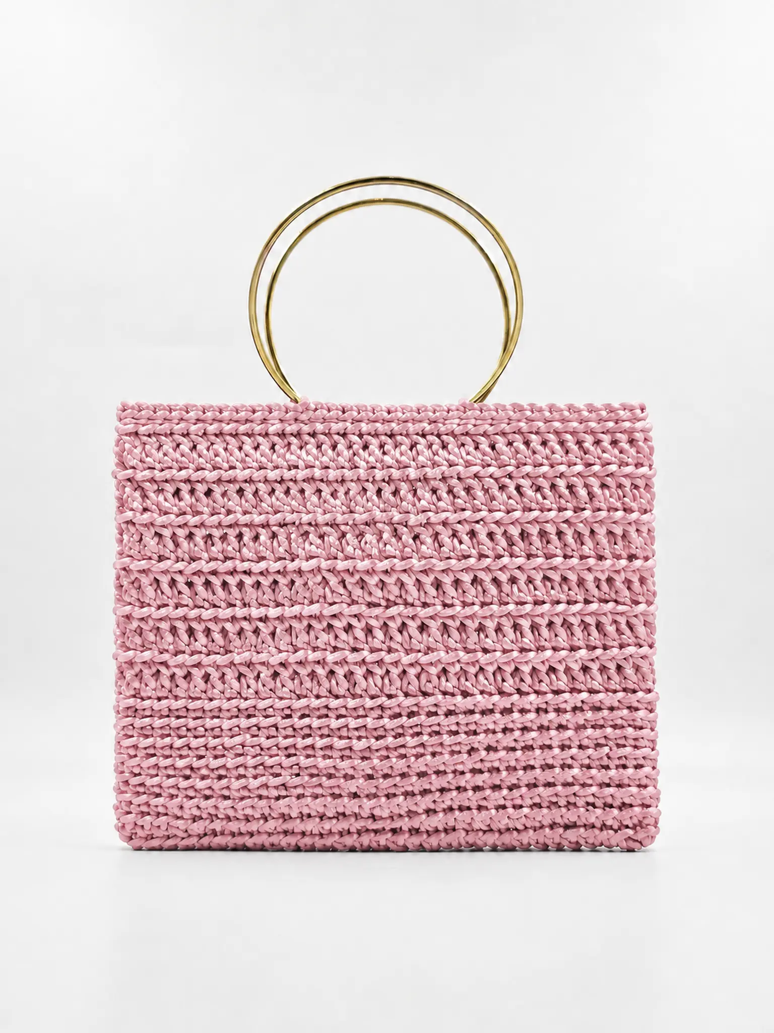 Essenza - Borsa mini bag con manici gioiello in coda di topo realizzata a mano