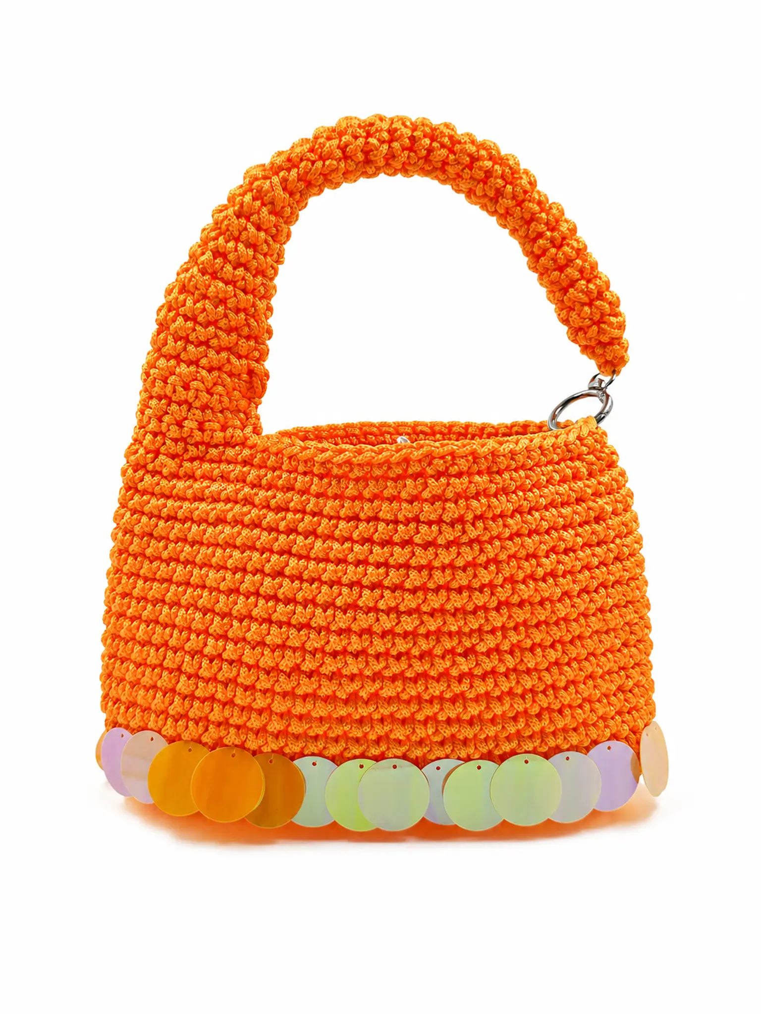 Maia - Borsa hobo a mezzaluna in cordino realizzata a mano