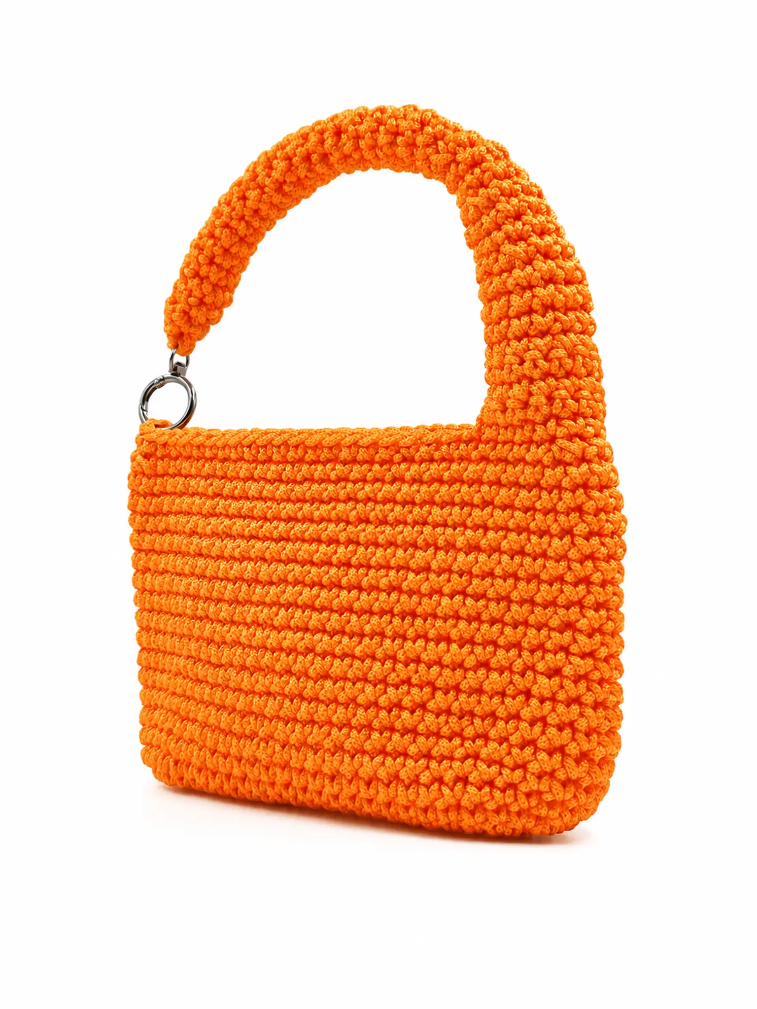 Maia - Borsa hobo a mezzaluna in cordino realizzata a mano