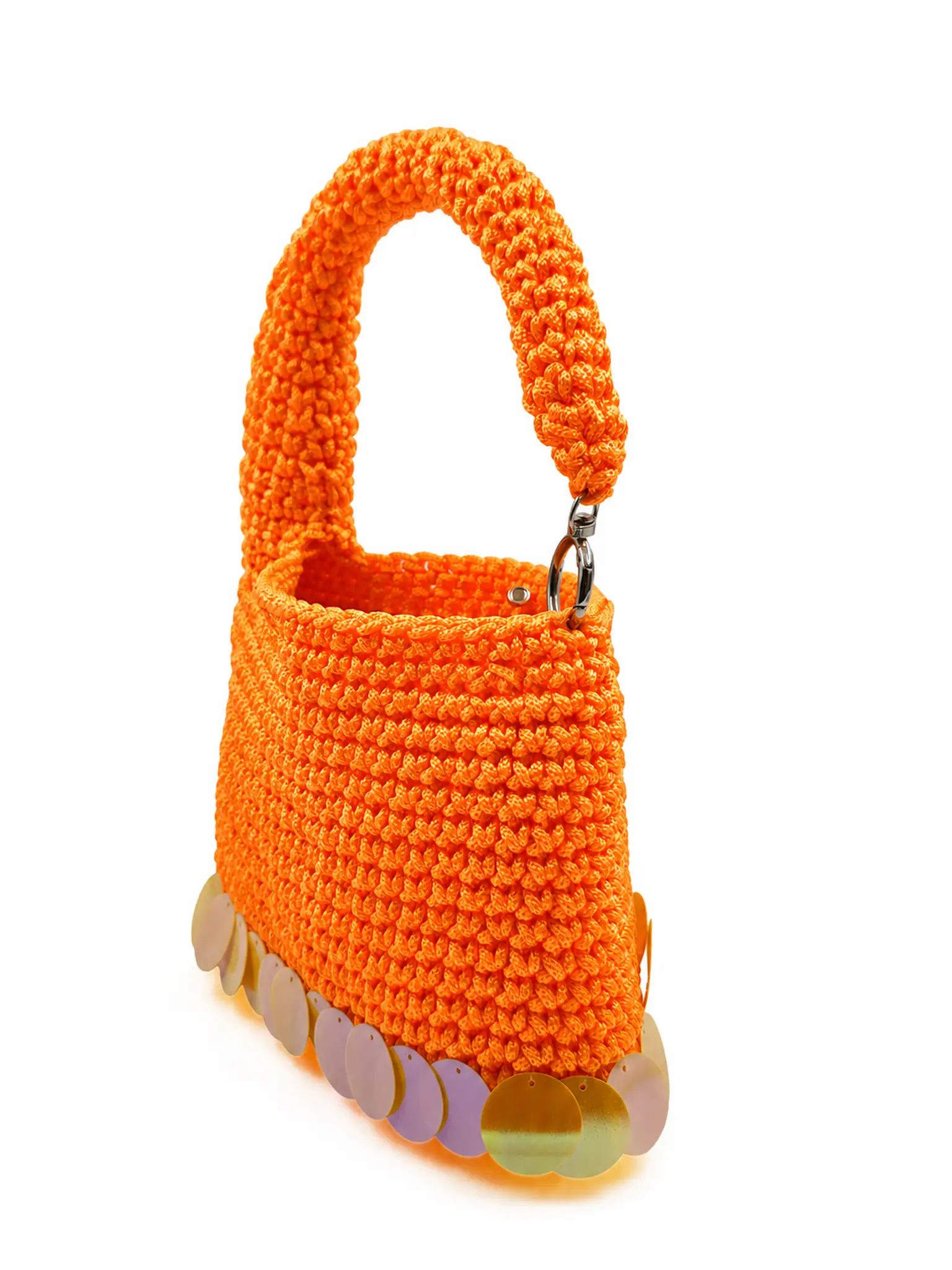 Maia - Borsa hobo a mezzaluna in cordino realizzata a mano
