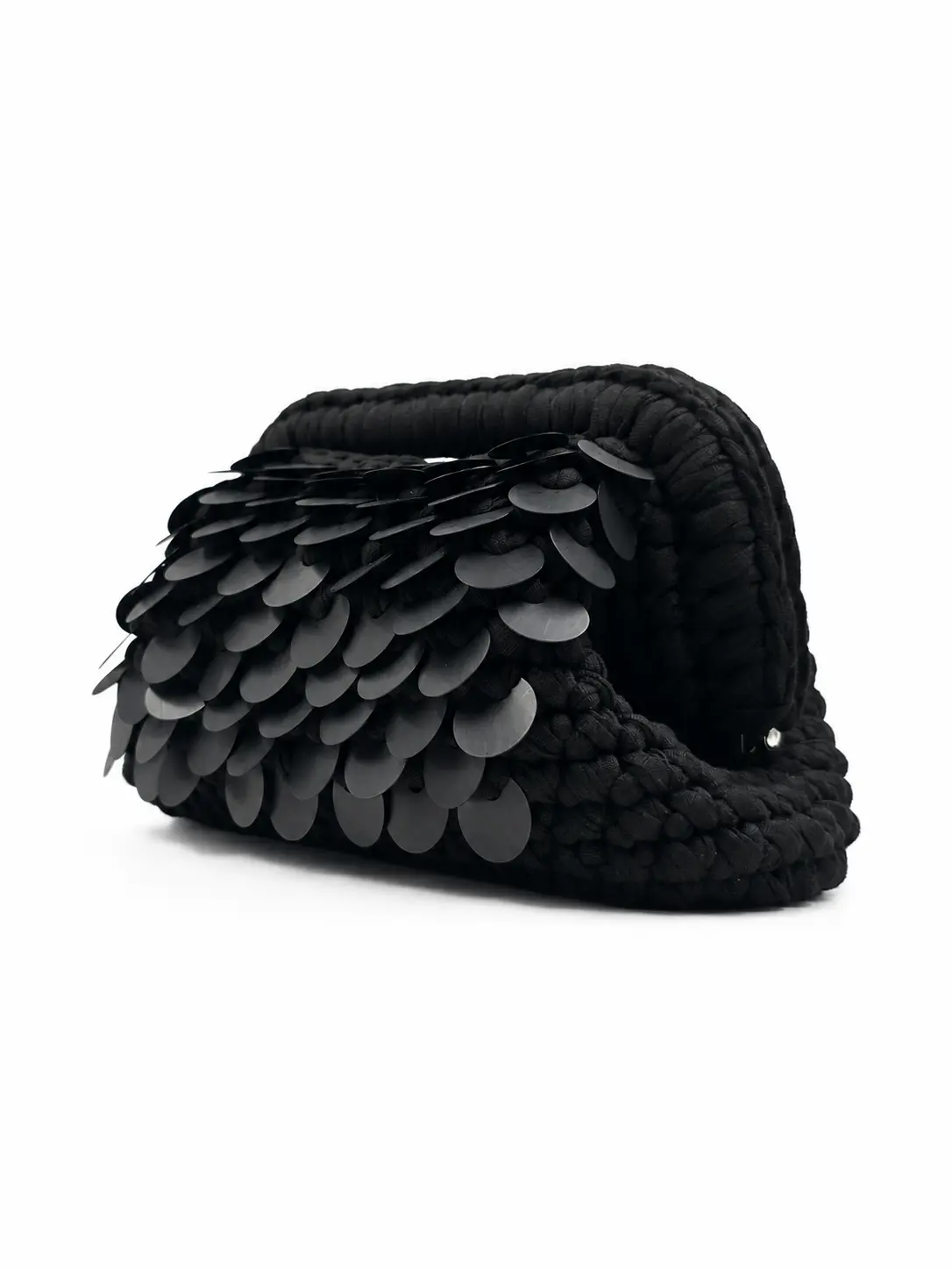 Nuit - Borsa in fettuccia con paillettes realizzata a mano