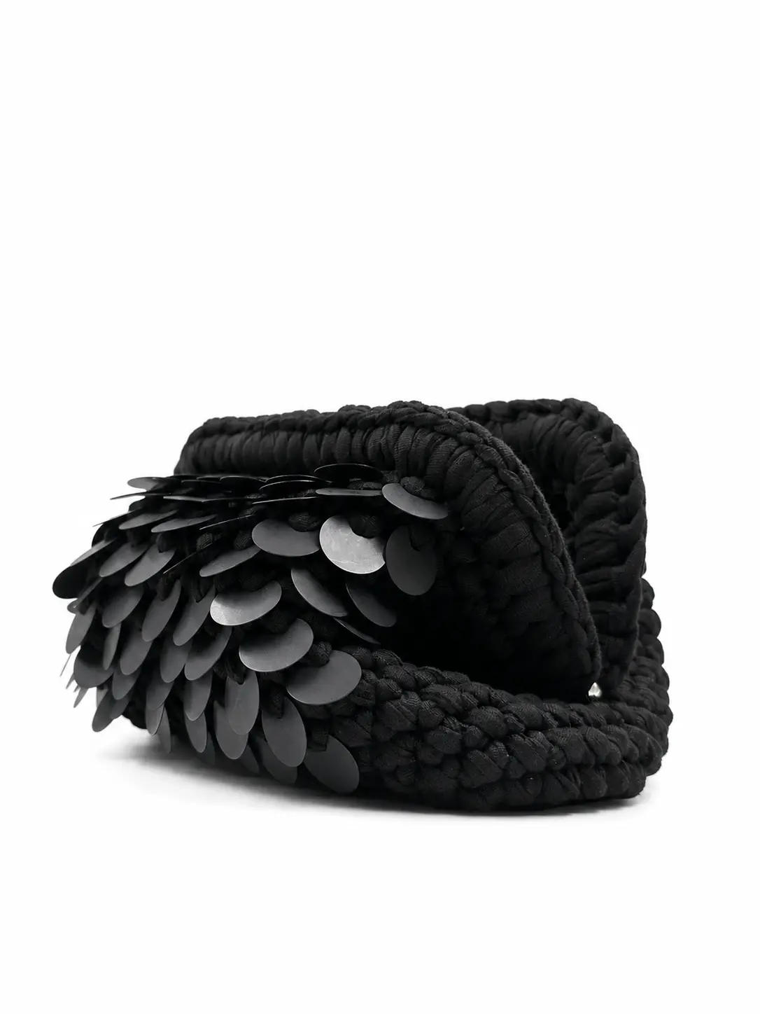 Nuit - Borsa in fettuccia con paillettes realizzata a mano