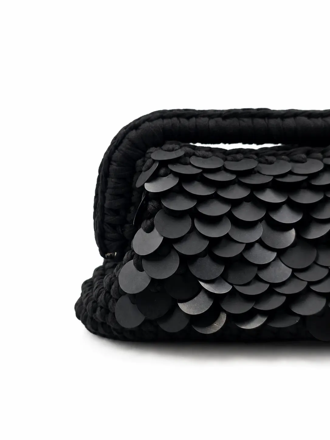 Nuit - Borsa in fettuccia con paillettes realizzata a mano