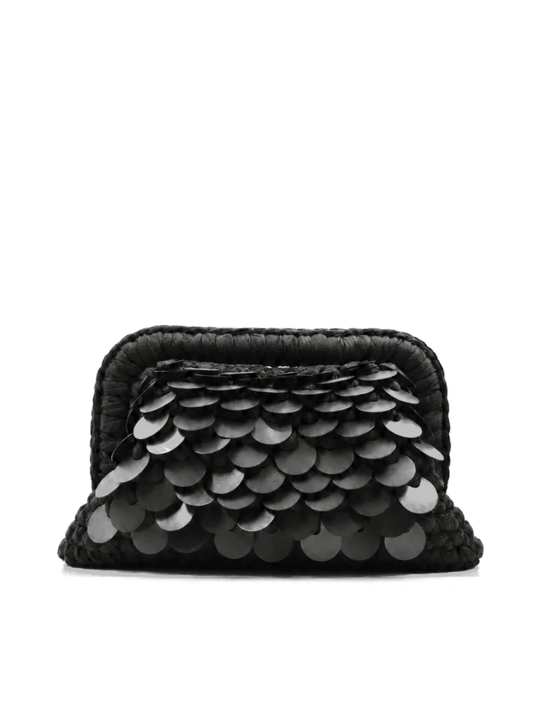 Nuit - Borsa in fettuccia con paillettes realizzata a mano