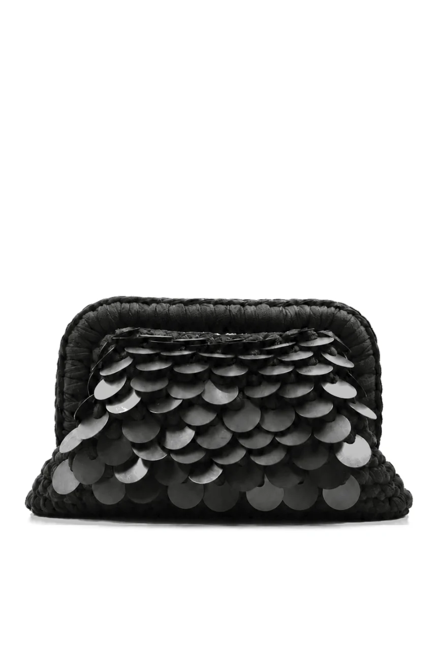 Nuit - Borsa in fettuccia con paillettes realizzata a mano